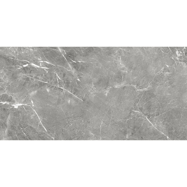 Makrana Breccia Grey Polished Marble Effect Tile 60x120