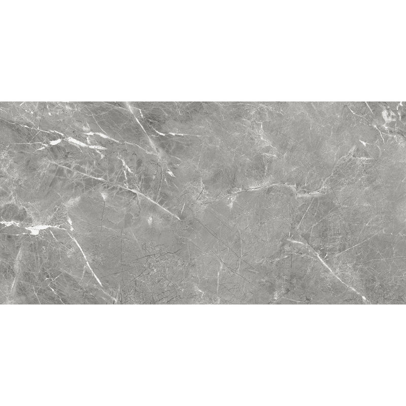 Makrana Breccia Grey Polished Marble Effect Tile 60x120