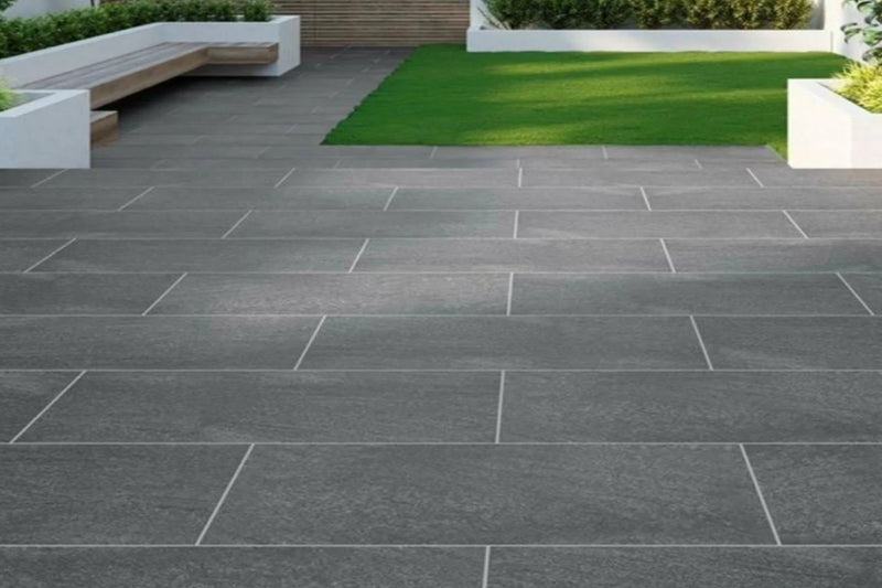 Anthracite Black Porcelain Paving Tiles - 900x600mm - 20mm