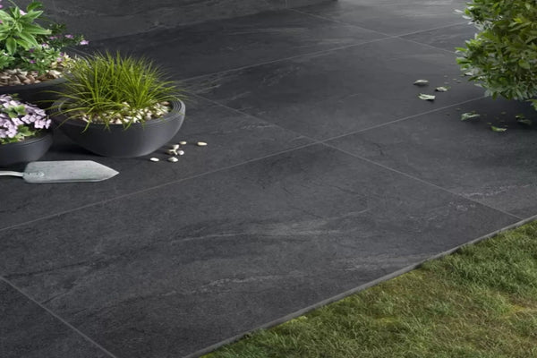 Anthracite Black Porcelain Paving Tiles - 900x600mm - 20mm