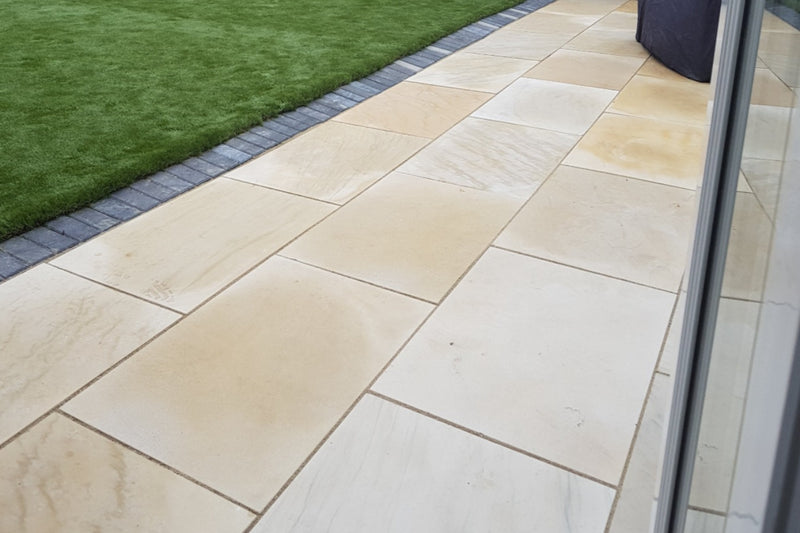 Fossil Mint Indian Sandstone - 900x600mm - 22mm Calibrated - Paving Slabs