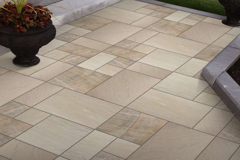 Fossil Mint Indian Sandstone - Patio Pack - 22mm Calibrated - Paving Slabs