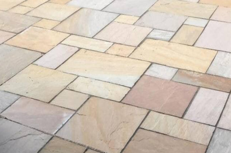 Raj Blend Indian Sandstone - Patio Pack - 22mm Calibrated - Paving Slabs