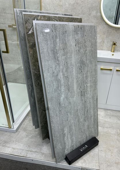 Traventino Grey Marble Effect Tile