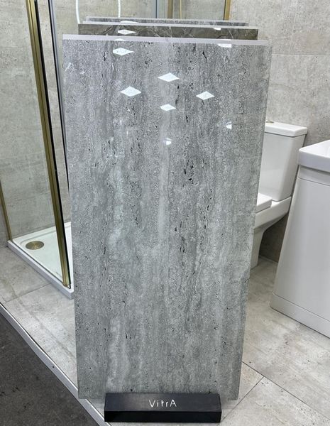 Traventino Grey Marble Effect Tile