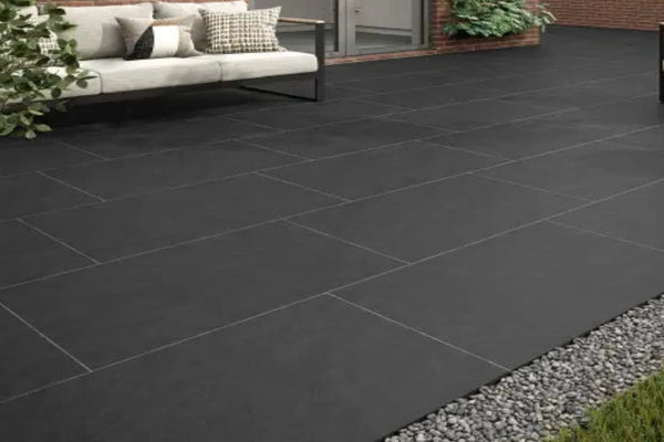 River Black Porcelain - 900x600mm - 20mm - Outdoor Paving Slabs