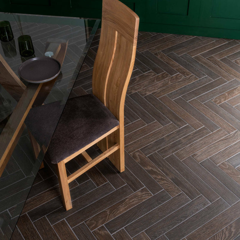 Ancona Chocolate Wood Effect Tile