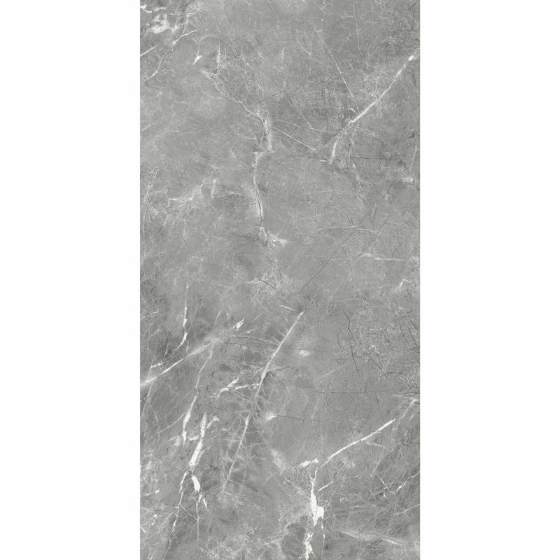 Makrana Breccia Grey Polished Marble Effect Tile 30x60