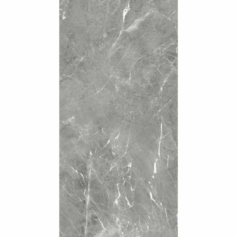 Makrana Breccia Grey Polished Marble Effect Tile 30x60