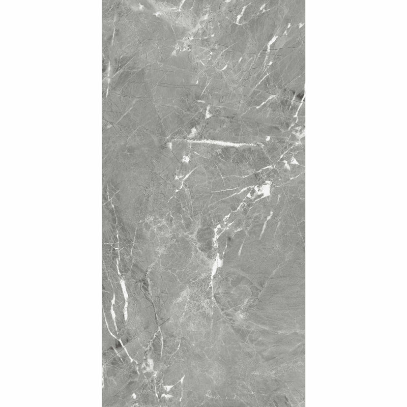 Makrana Breccia Grey Polished Marble Effect Tile 30x60