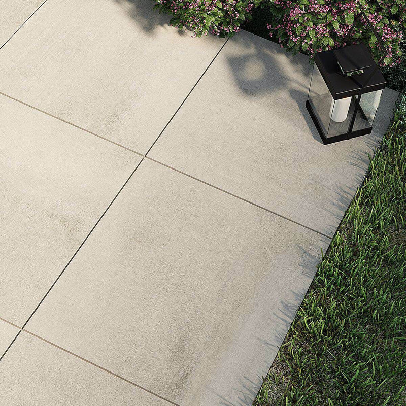 Grava White Concrete Effect Porcelain - 590x590mm - 20mm