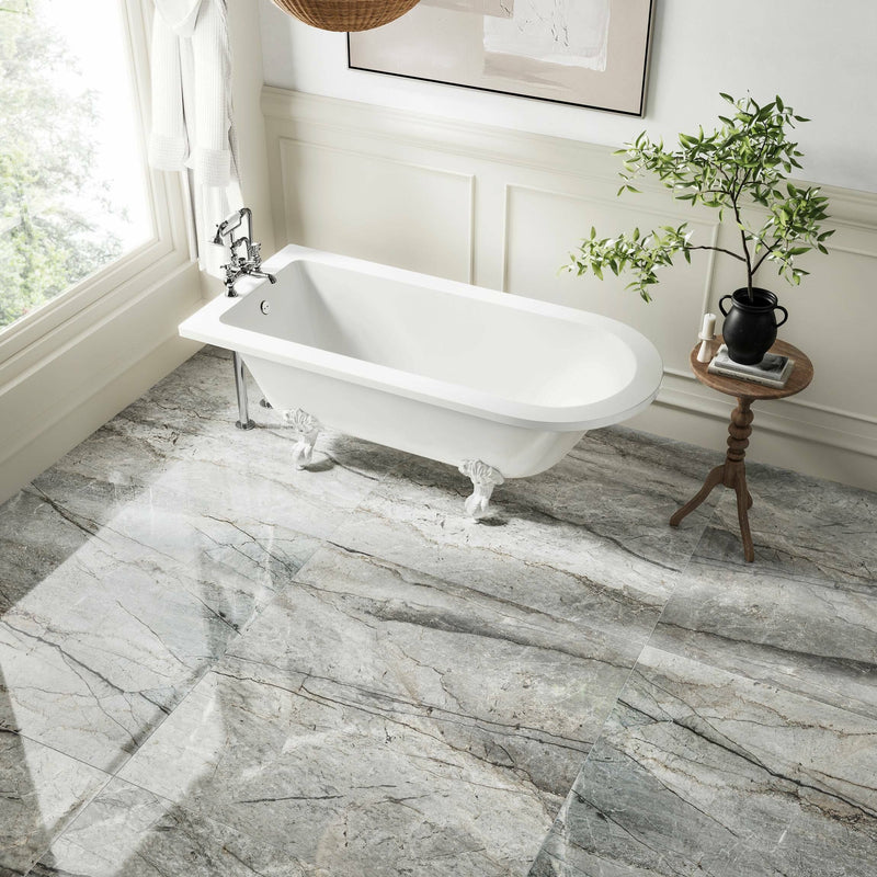 Maximum Breccia Adige Grey Full Lappato Marble Effect Tile