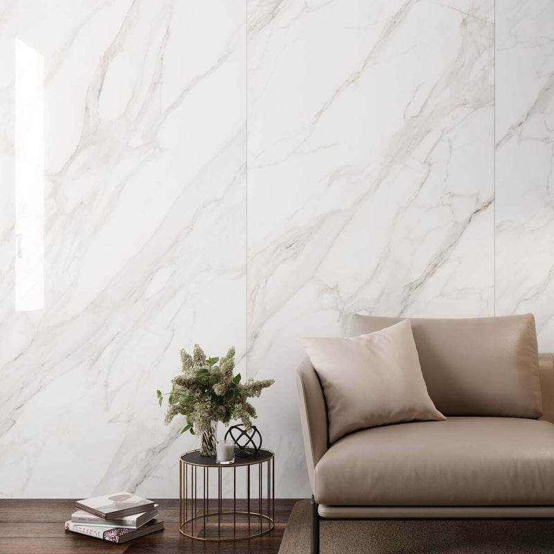 Maximum Calacatta Gold White Full Lappato Marble Effect Tile